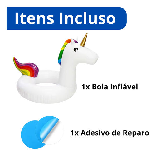 Boia Unicornio Gigant Piscina Inflável 90cm Adulto