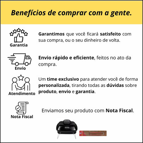 Kit Churrasqueira Carvão Bafo Tipo Maleta Dobrável Portátil