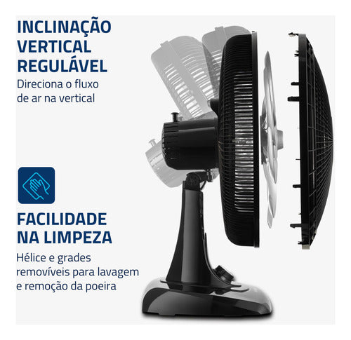 VENTILADOR OSCIL MESA 127V 40CM PT 6 PAS VSP-40-B GRADE PP