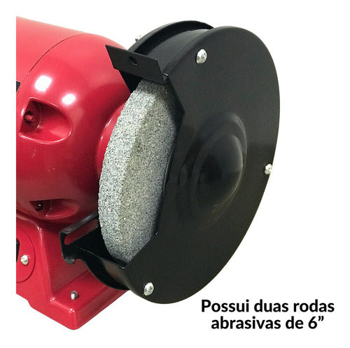 Moto Esmeril De Bancada 6 Pol Lixadeira 300w Profissional