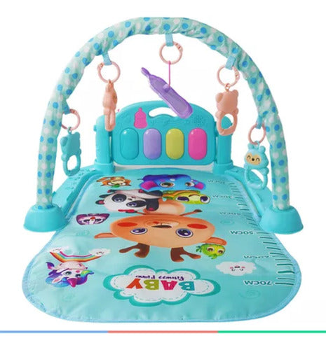 Tapete Azul De Atividades P/ Bebê Musical, Luz E Brinquedos