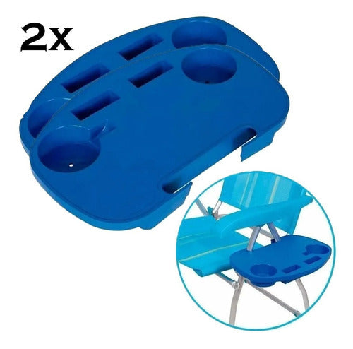KIT 2 MESA PORTATIL P/ CAD PRAIA AZUL