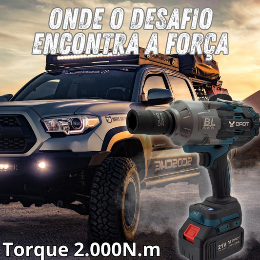CHAVE DE IMPACTO COM BATERIA RECARREGAVEL 2000N 3/4