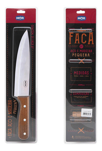 Faca De Aço Inox E Cabo De Madeira Rústico M Mor Tarugão