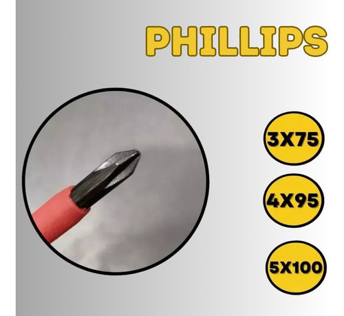 Kit Chaves Fenda E Philips Isolada P/ Eletricista 6 Pç Imã